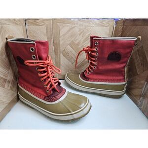 Sorel Women's Waterproof Hand Crafted Red Boots Size 9